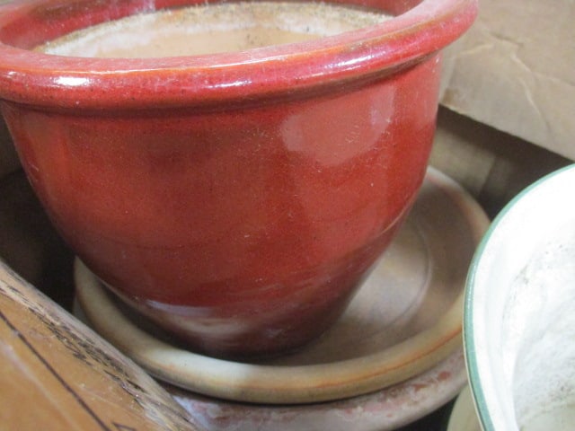 Lot Ceramic Pottery Planter Underplates and 2 Flower Pots - 2