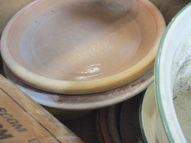 Lot Ceramic Pottery Planter Underplates and 2 Flower Pots - 5