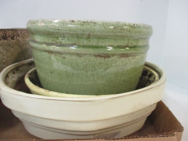 Lot of 5 Ceramic Pottery Flower Pots and Planters - 2