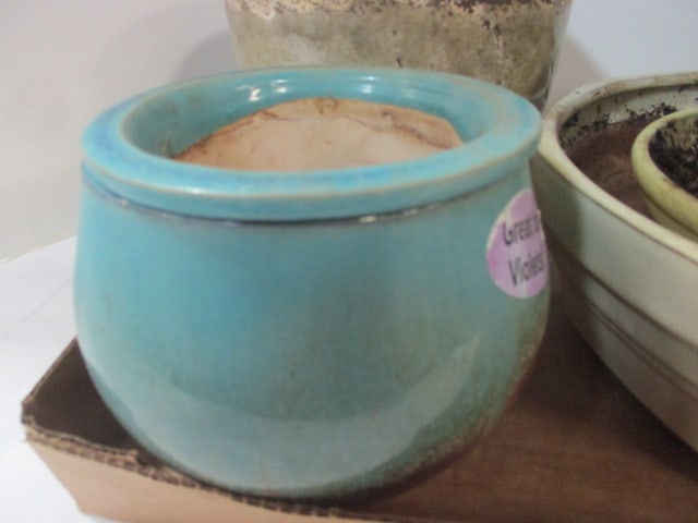 Lot of 5 Ceramic Pottery Flower Pots and Planters - 3