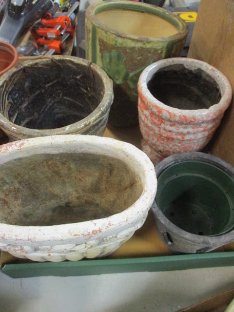 Lot of 5 Ceramic Pottery Flower Pots and Planters (1 of 7)