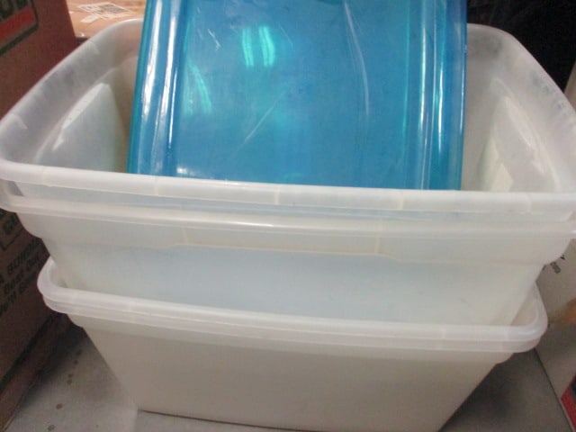 8 Plastic Storage Totes with Lids - Various Sizes - 2