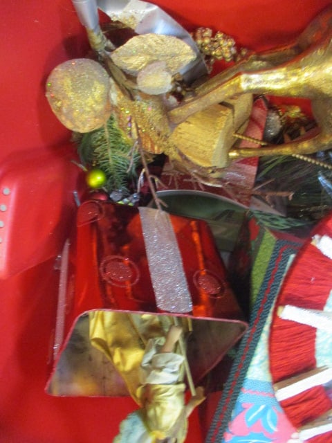 Large Storage Tote of Christmas Decorations - 2