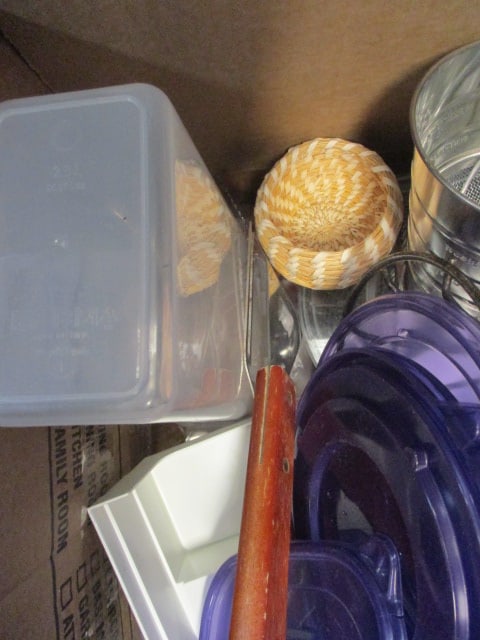 Large Kitchen Lot - Cups, Plastic Containers, Sifter, Utensils, Skewers, etc. - 2