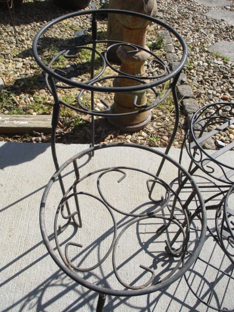 4 Black Metal Plant Stands - 3