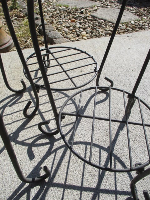 4 Black Metal Plant Stands - 4