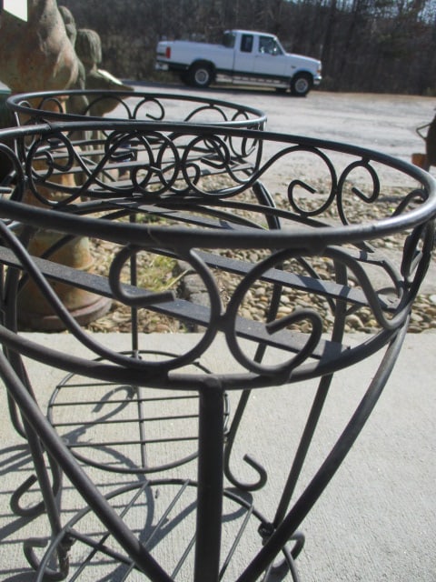 4 Black Metal Plant Stands - 5