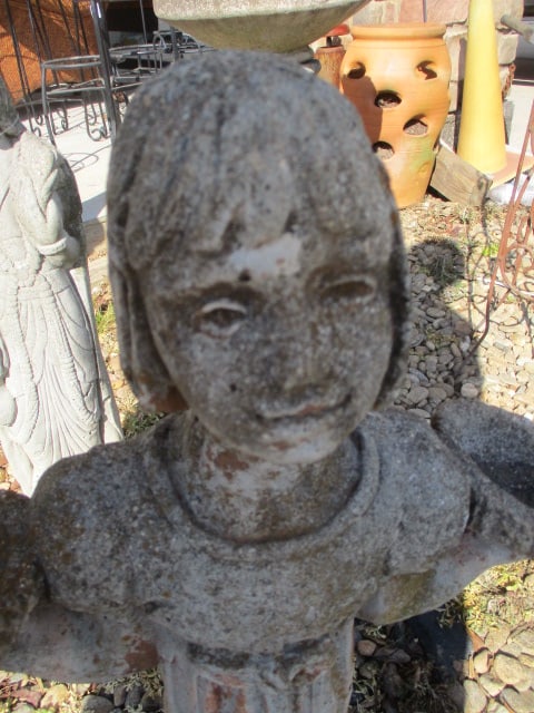Concrete Bird Girl Garden Statue - 2