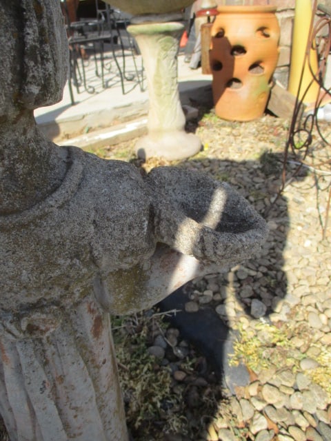 Concrete Bird Girl Garden Statue - 3