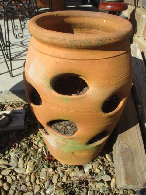 Large Terra Cotta Strawberry Planter: 30", Local Pickup Only 