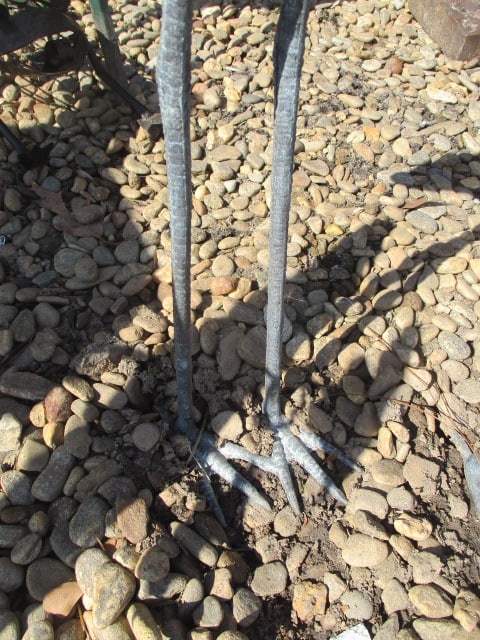 2 Ceramic and Metal Crane Garden Statues - 2