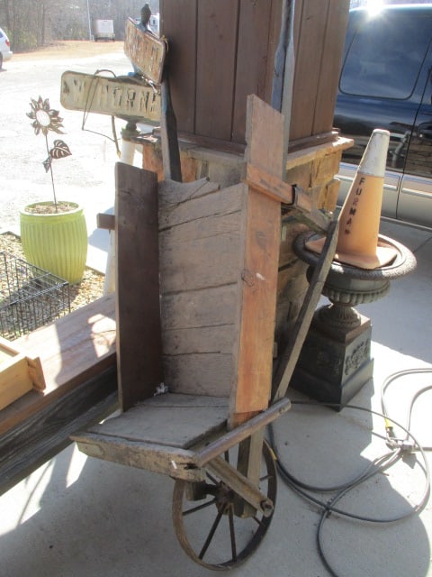 Primitive Wood and Metal Wheelbarrow (1 of 6)