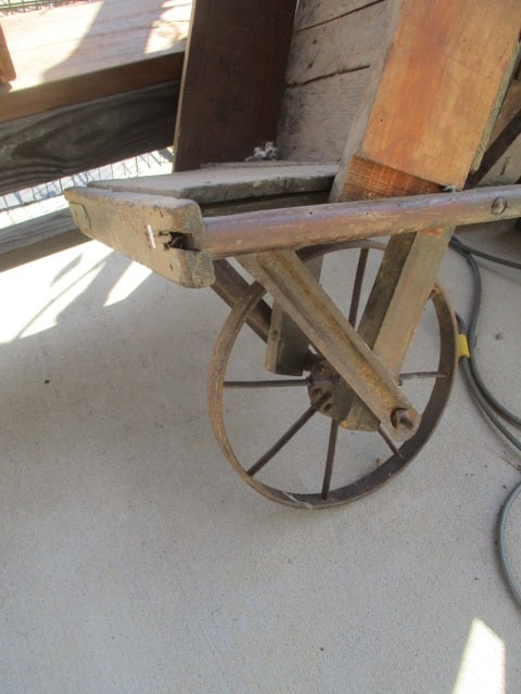 Primitive Wood and Metal Wheelbarrow - 2