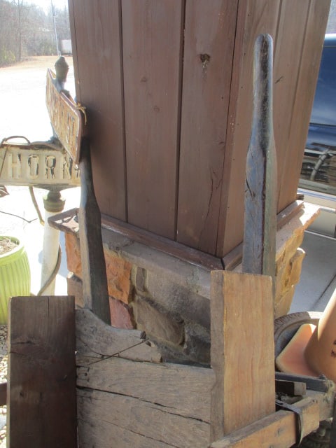 Primitive Wood and Metal Wheelbarrow - 4