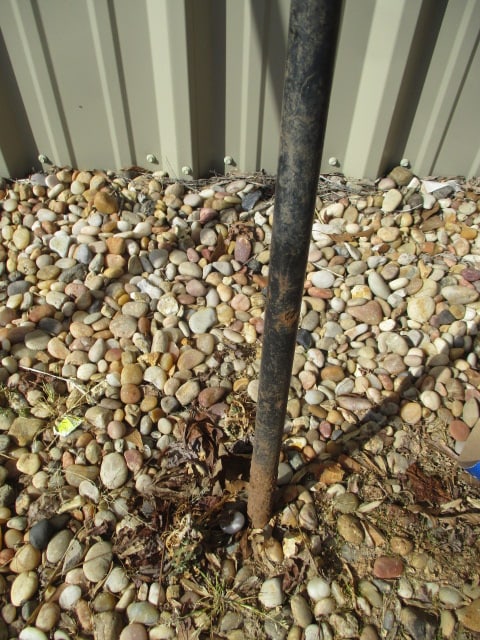 Large Black Metal Shepherd's Plant Hook with Red Bird Topper - 2