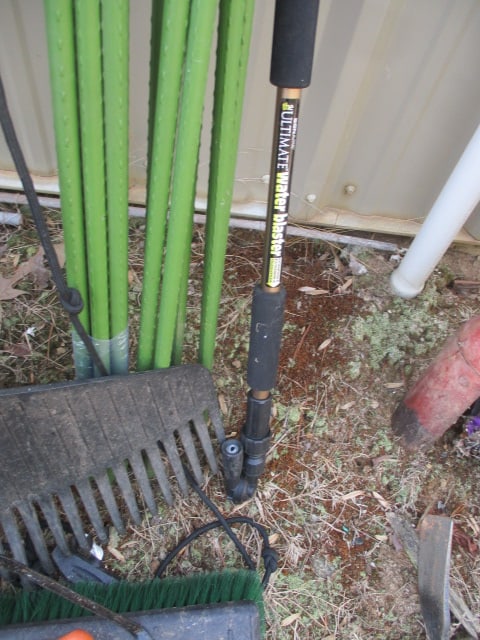 Lot of Tree Trimmer, Rack, Broom, Posts, and Water Spout - 4