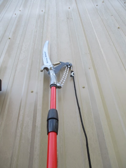 Lot of Tree Trimmer, Rack, Broom, Posts, and Water Spout - 5