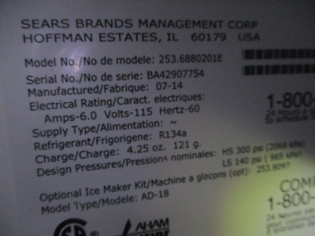 Kenmore White Top Mount Refrigerator - 10