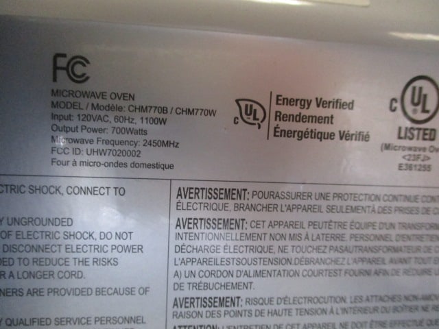 Black Commercial Chef 1100 Watt Microwave - 6