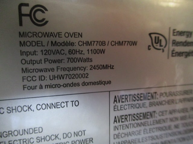 Black Commercial Chef 1100 Watt Microwave - 5