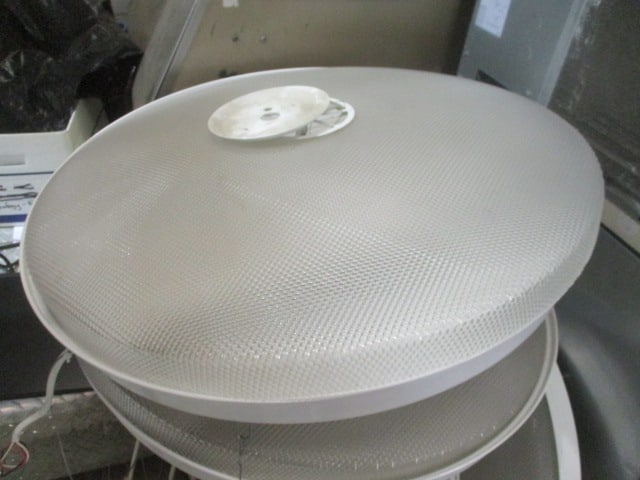 Five 30" Round Fluorescent Suspended Light Fixtures - 2