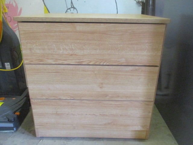 Oak Wood Grain 3 Drawer Chest (1 of 7)