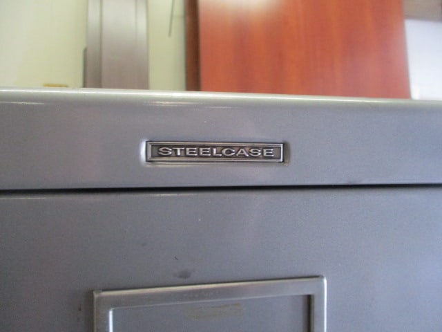 Steelcase Grey Metal 5 Drawer File Cabinet - 2