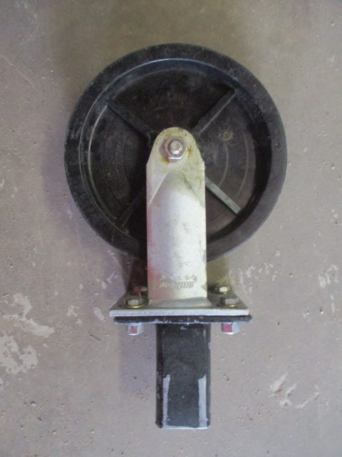 Heavy Duty Red Plastic Cart Bin with Colson 8" Heavy Duty Scaffolding Wheels - 5