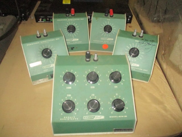 Vintage Heath Built Resistance and Capacitor Substitution Boxes and Model EUW-30 Degrade: Resistance Meter 