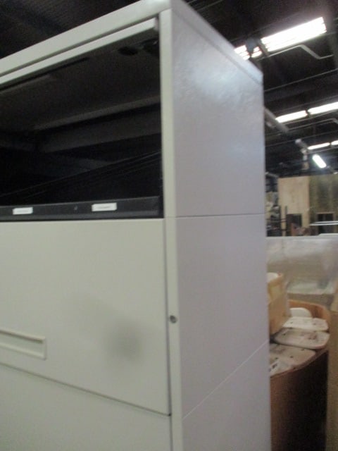 Grey Metal 5 Sliding Door Lateral File Cabinet - 2