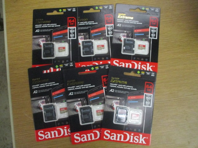 Five New Old Stock SanDisk 64 GB MicroSD Cards with Extreme Capture/Transfer and App Speeds (1 of 3)