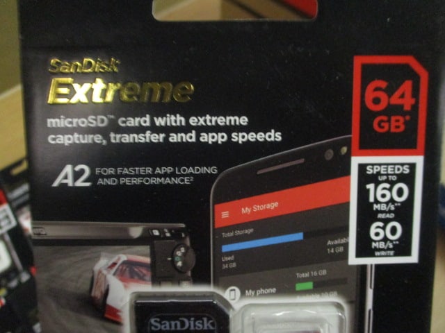 Five New Old Stock SanDisk 64 GB MicroSD Cards with Extreme Capture/Transfer and App Speeds - 2