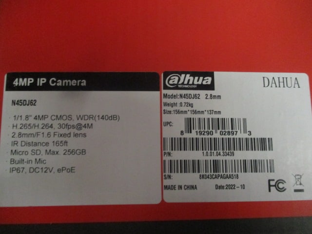 New Old Stock Dahua IR Eyeball Network Camera and Camera Mount Kit - 3