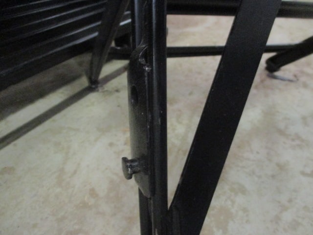 20 Clarin Black Metal Interlocking Folding Chairs with Purple Upholstered Seat/Backs - 4