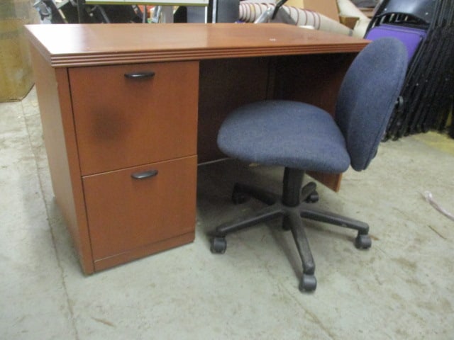 Krug Desk and Rolling Task Chair: Desk 47 1/2" x 24 1/4" x 29", Chair 28 1/2"w, Local Pickup Only
