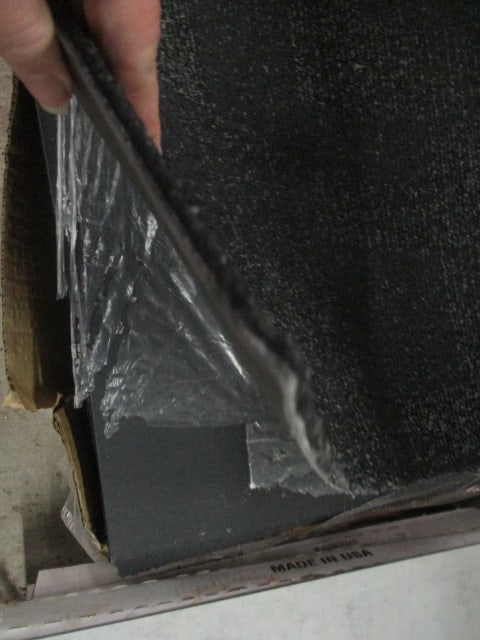 Large Grouping of Glue Down Carpet Tiles, Composite Tiles, Cove Base Molding and Adhesives - 10