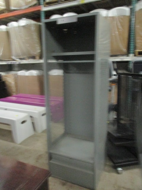 Grey Metal Freestanding Locker with Under-Seat Storage: 24" x 21 1/4" x 72 1/4", Local Pickup Only 