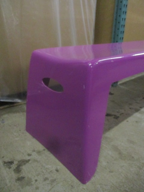 Purple Molded Fiberglass Indoor/Outdoor Bench - 3