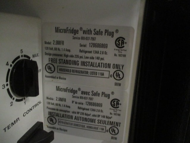 Micro Fridge Compact Refrigerator/Microwave Combo with Safe Plug - 14