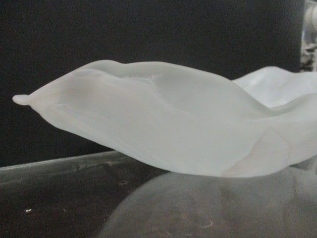 Satin Slag Glass Free Form Art Glass Console Bowl - 3