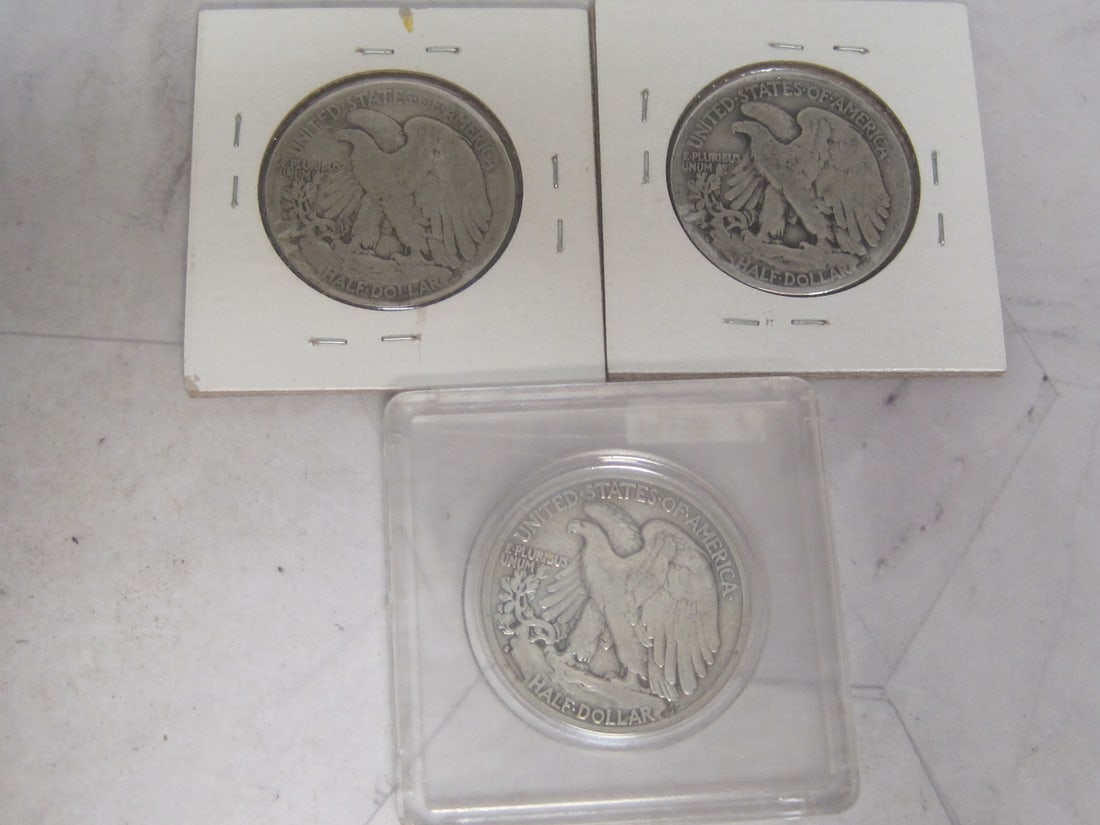 Lot of 3 Walking Liberty Silver Half Dollars - 5