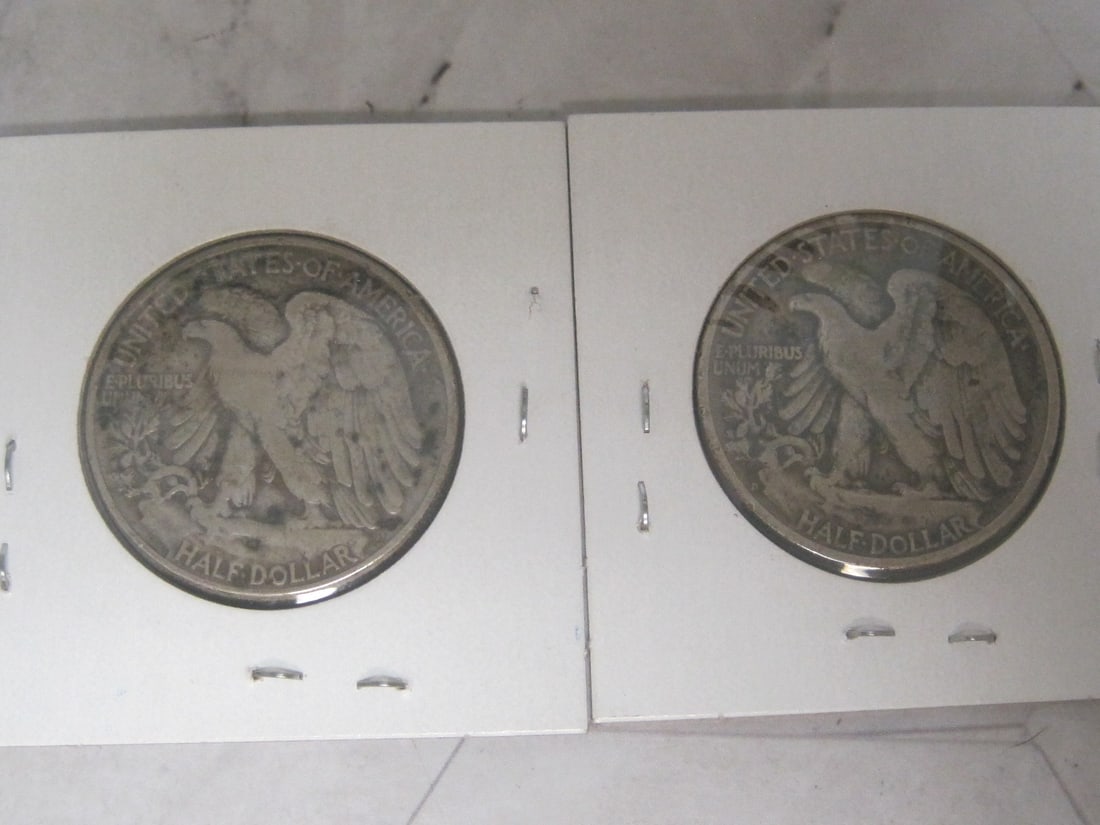 Lot of 2 Walking Liberty Half Dollars - 4