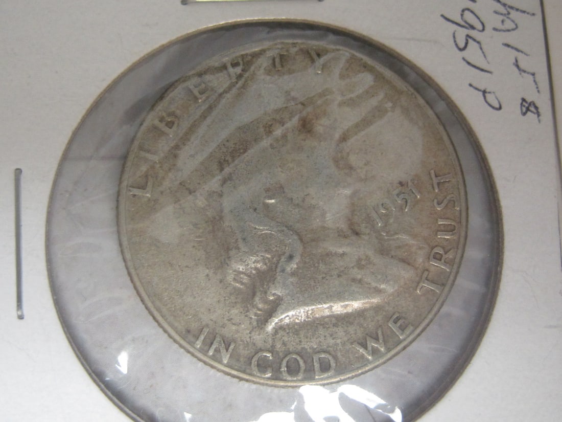 Lot of 2 Franklin Silver Half Dollars - 2