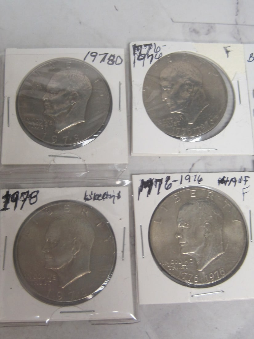 Lot of 7 Eisenhower Dollars - 2