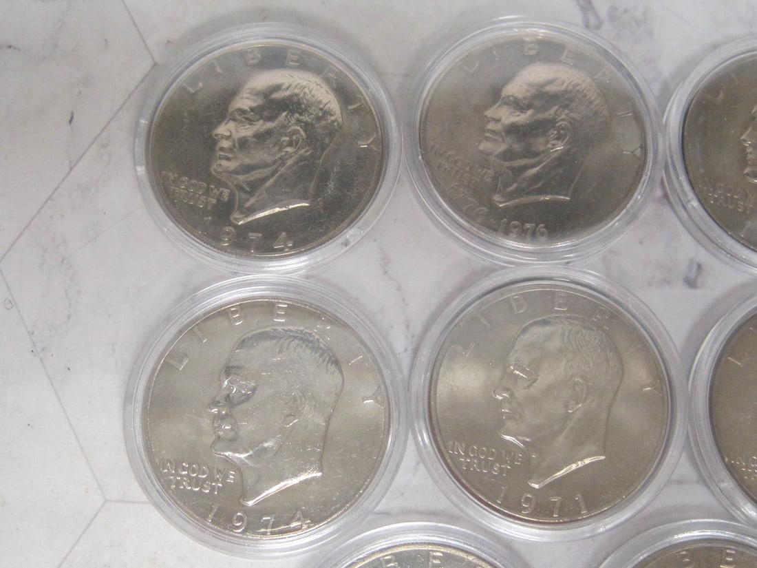 Lot of 8 Eisenhower Dollars - 2