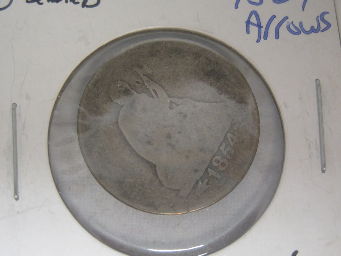 Lot of 2 1854 Seated Liberty Quarters - 2