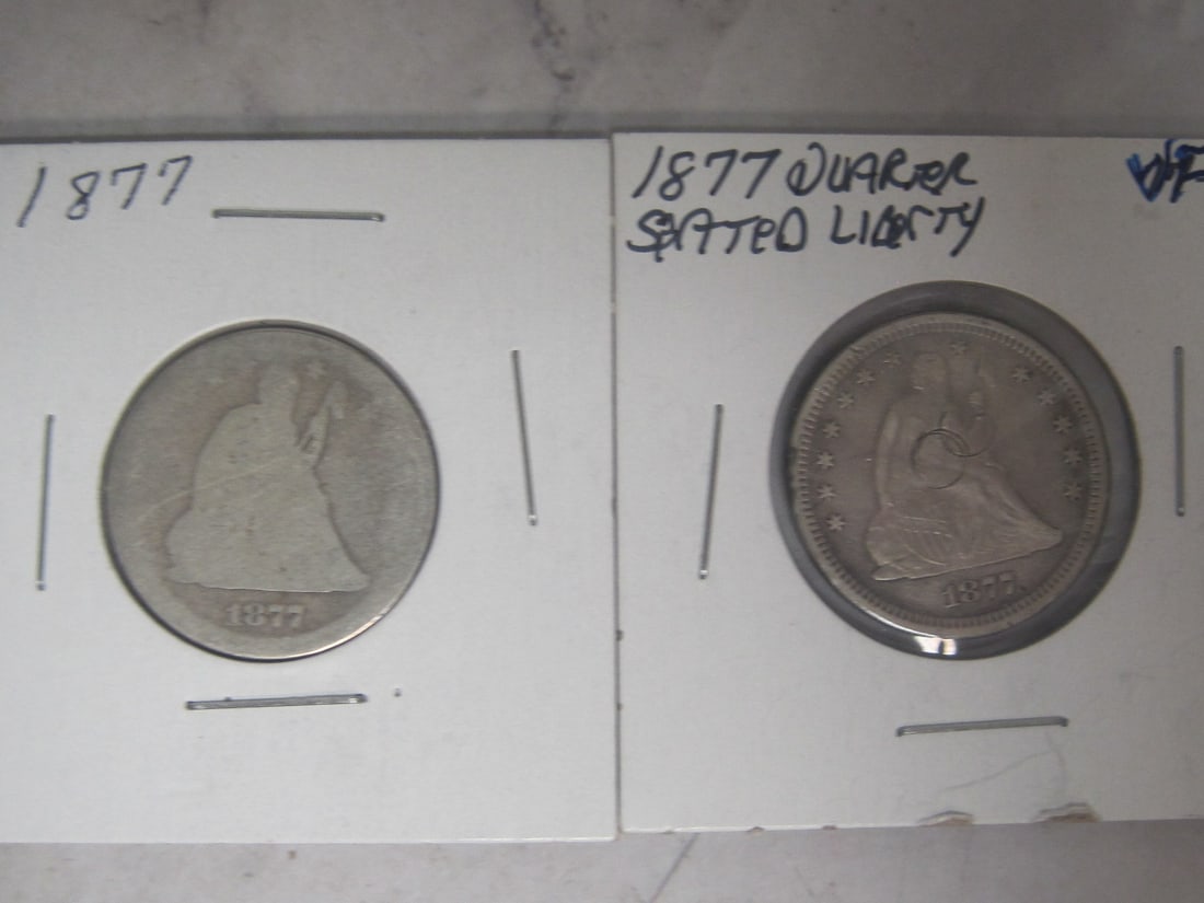 Lot of 2 Seated Liberty Quarters (1 of 4)