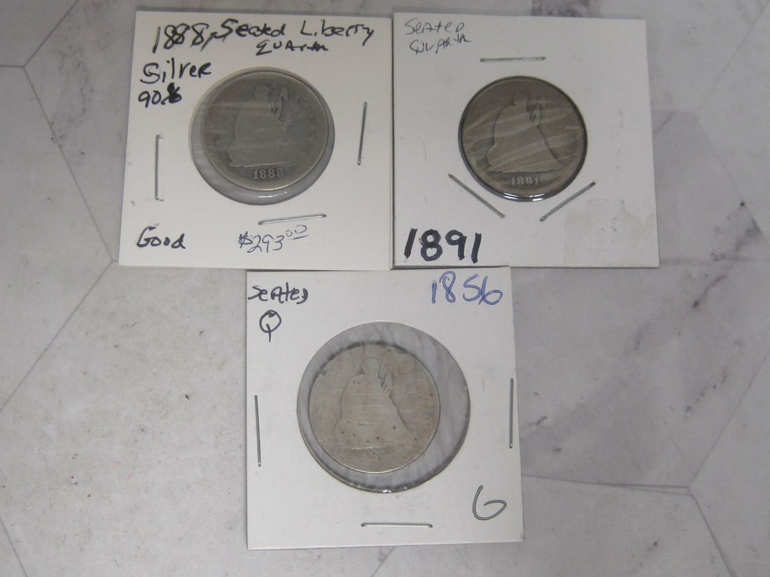 Lot of 3 Seated Liberty Quarters (1 of 5)