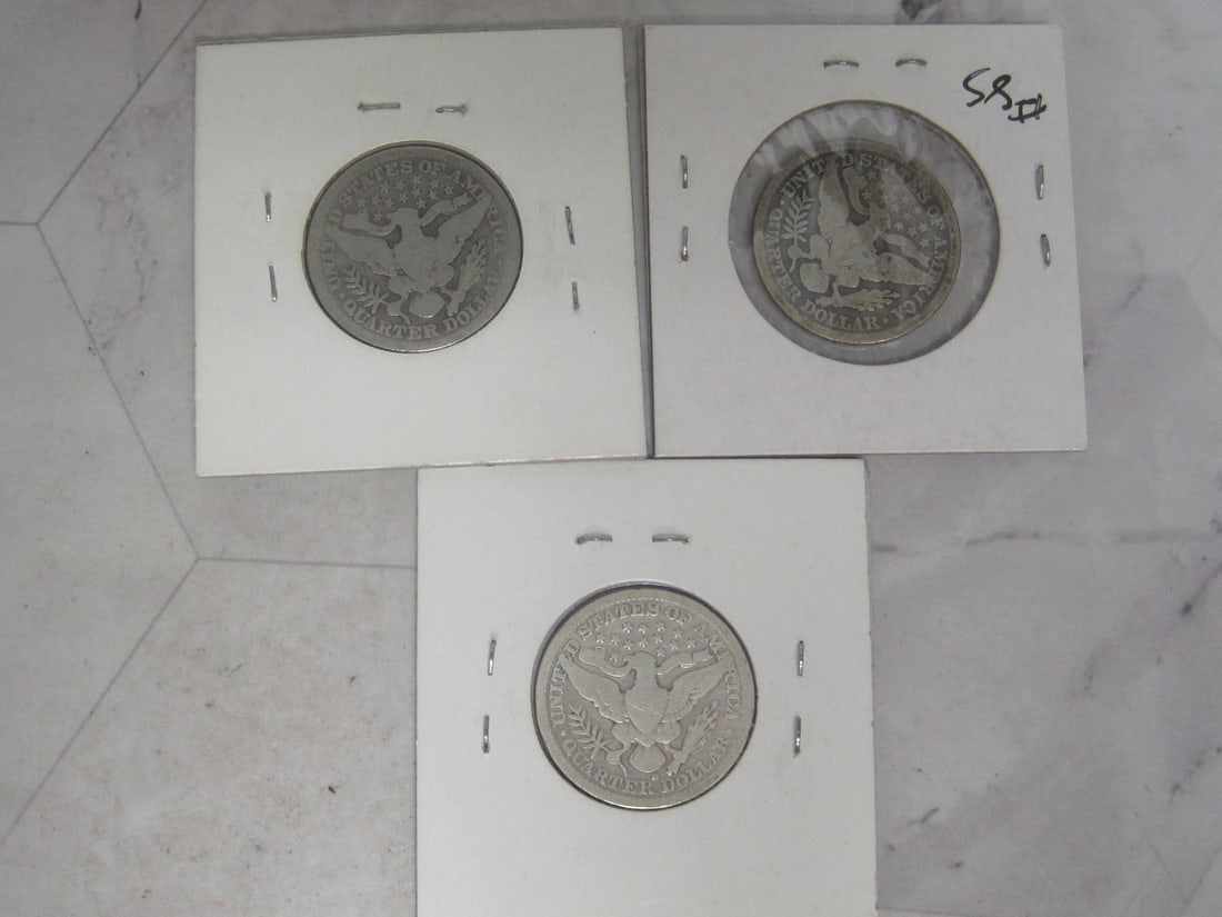 Lot of 3 Barber Quarters - 5