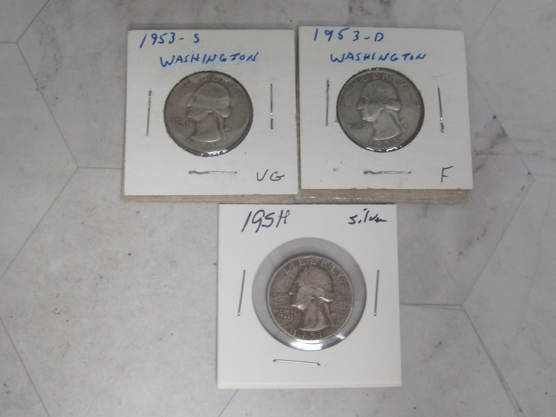 Lot of 3 Washington Silver Quarters (1 of 5)